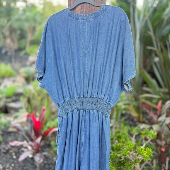 SPLENDID women’s chambray tie jumpsuit neck, tie waist pocket size x-large - Picture 8 of 13